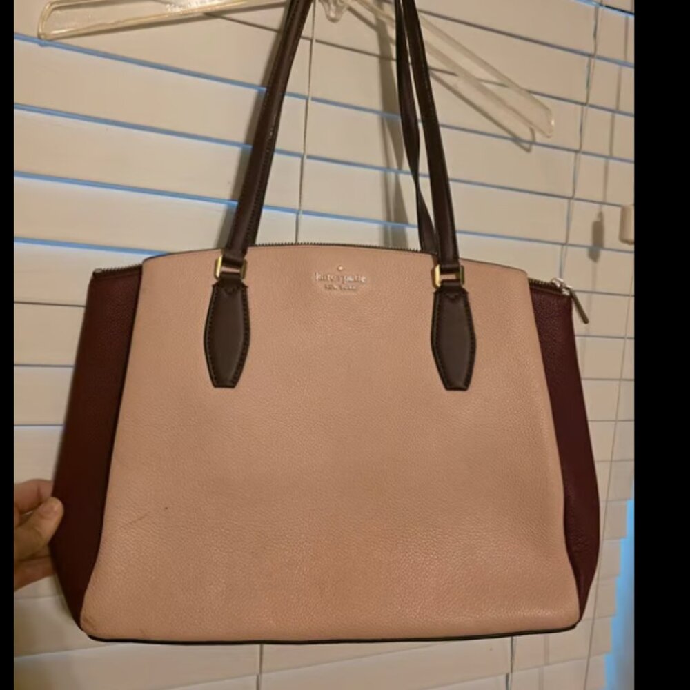 Kate Spade Monet Tote – Pink Burgundy – Large Triple Compartment
